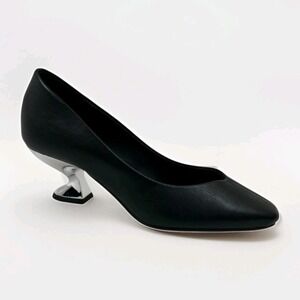 Katy Perry The Laterr Pump Black / Silver Sculpted Heel Slip On Sz 8M EUC